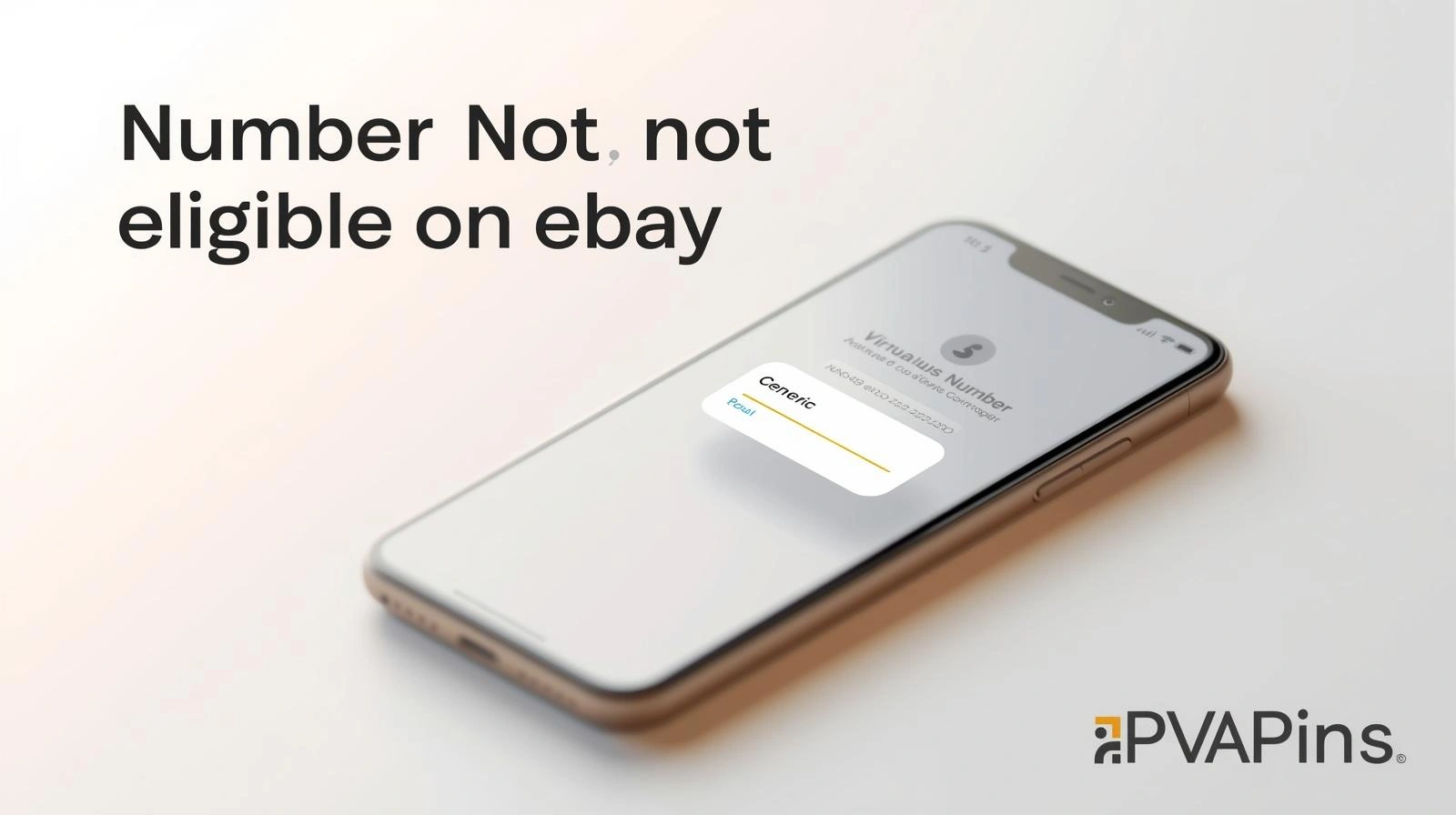 Illustration of eBay account verification with a phone number, checkmark, and troubleshooting icons.