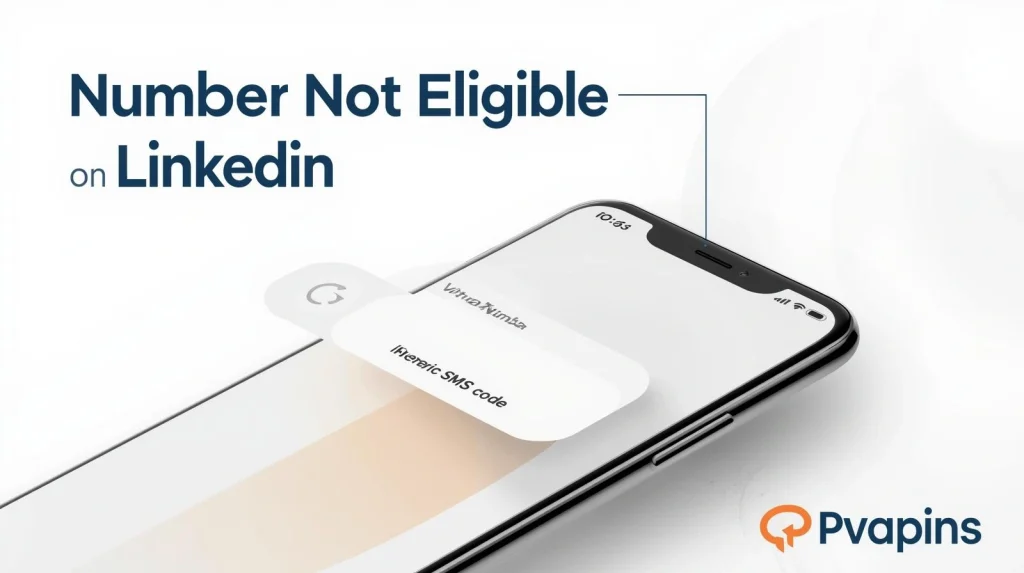 LinkedIn phone verification error showing “Number Not Eligible” on a mobile sign-in screen.