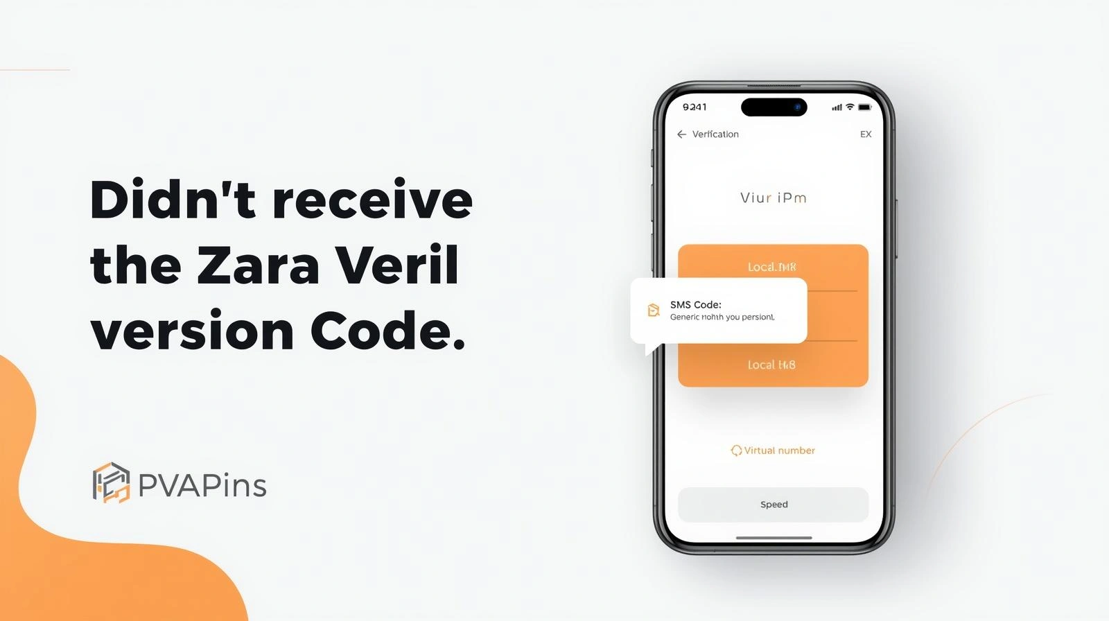Phone screen showing a missing Zara verification code during login