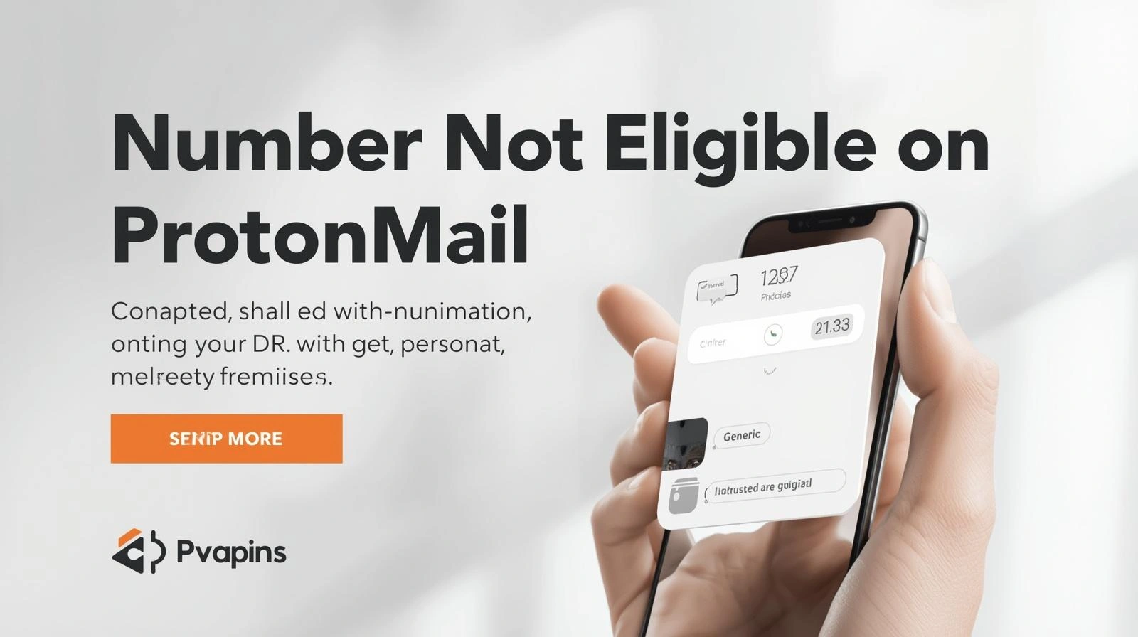 Phone verification screen showing a ProtonMail number eligibility issue during account creation