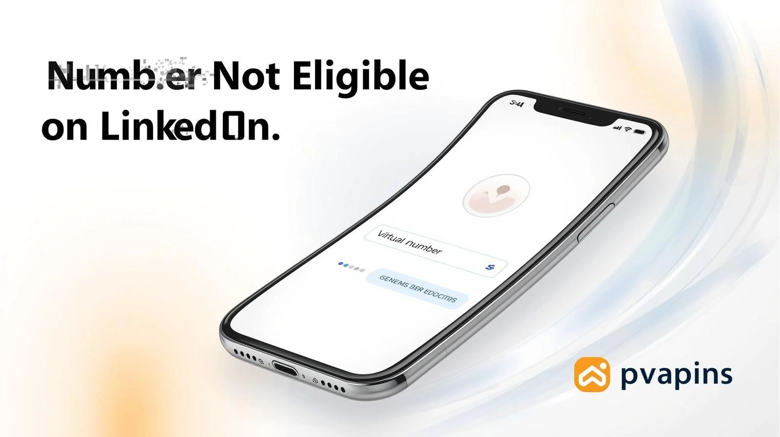 Smartphone displaying LinkedIn account verification issue with “Number Not Eligible” message during phone number setuP