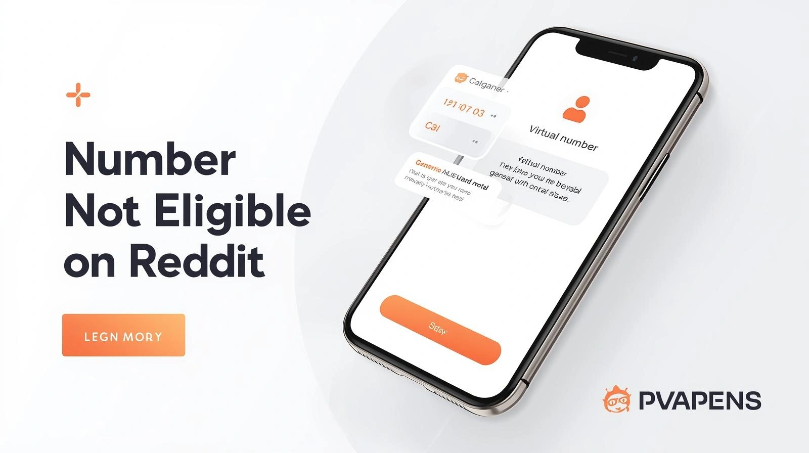 Smartphone displaying Reddit sign-up or verification issue with a phone number rejected as not eligible.