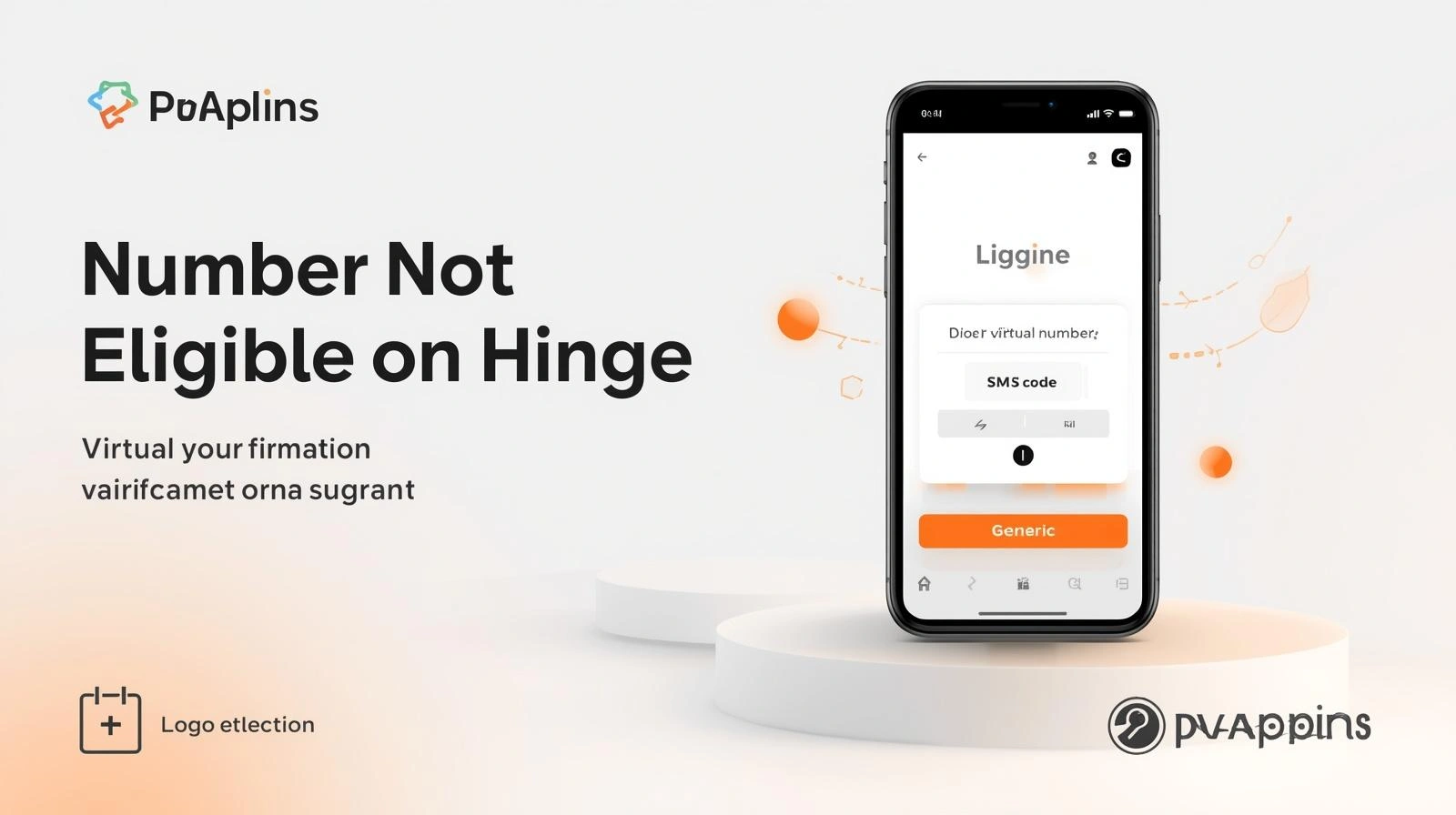 Smartphone displaying a Hinge login issue caused by an ineligible phone number.