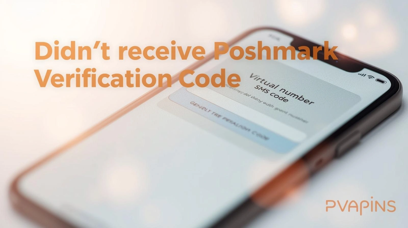 Smartphone screen showing missing Poshmark SMS verification message