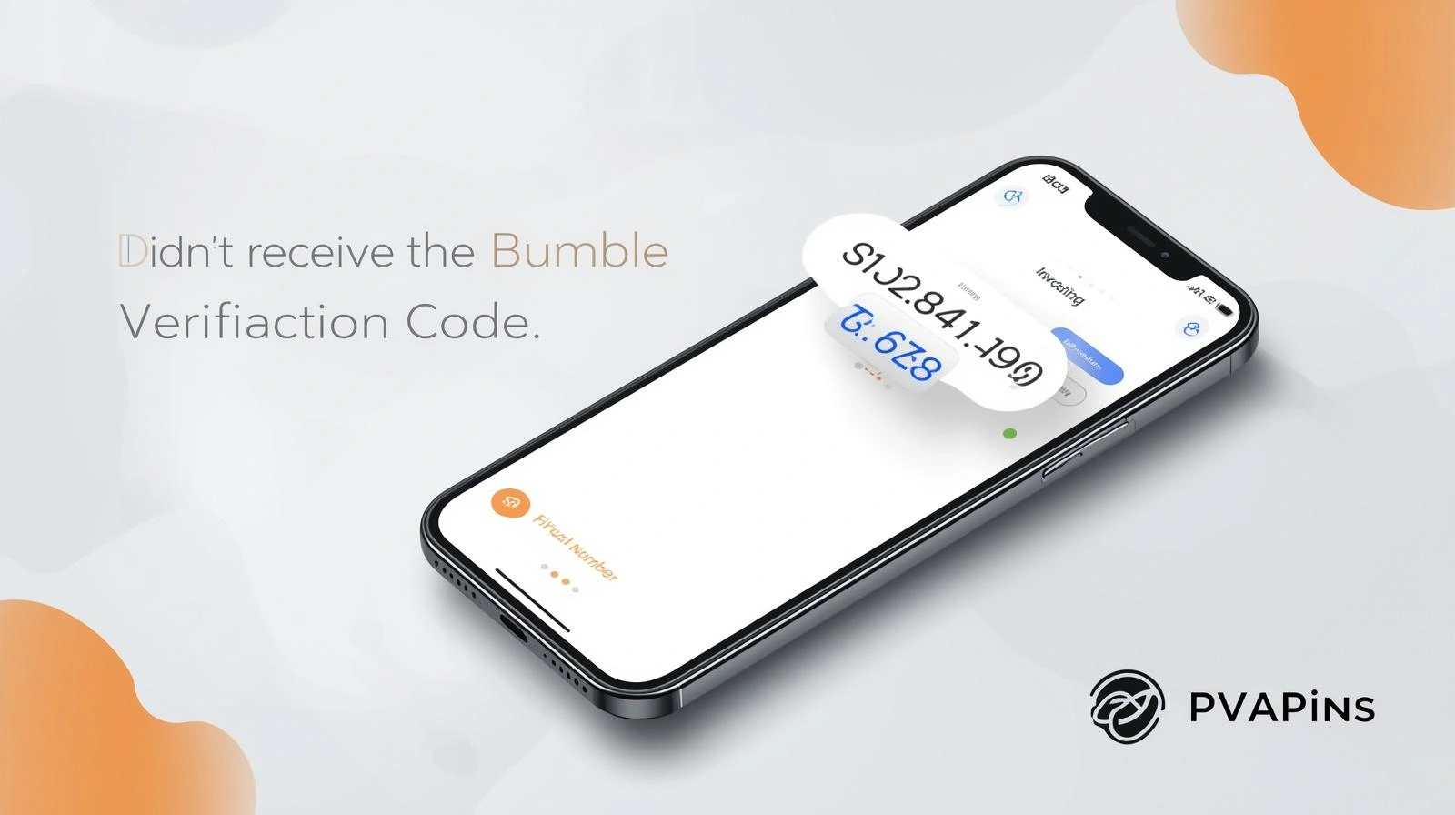 Smartphone showing Bumble login screen with a missing verification code message