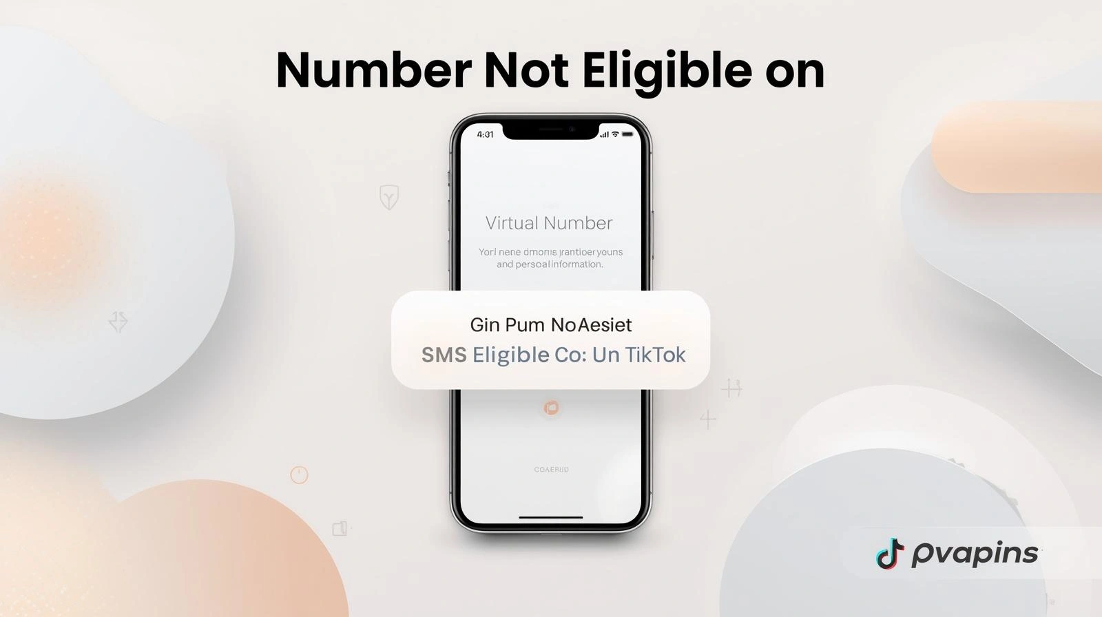 TikTok phone verification screen showing a “number not eligible” error