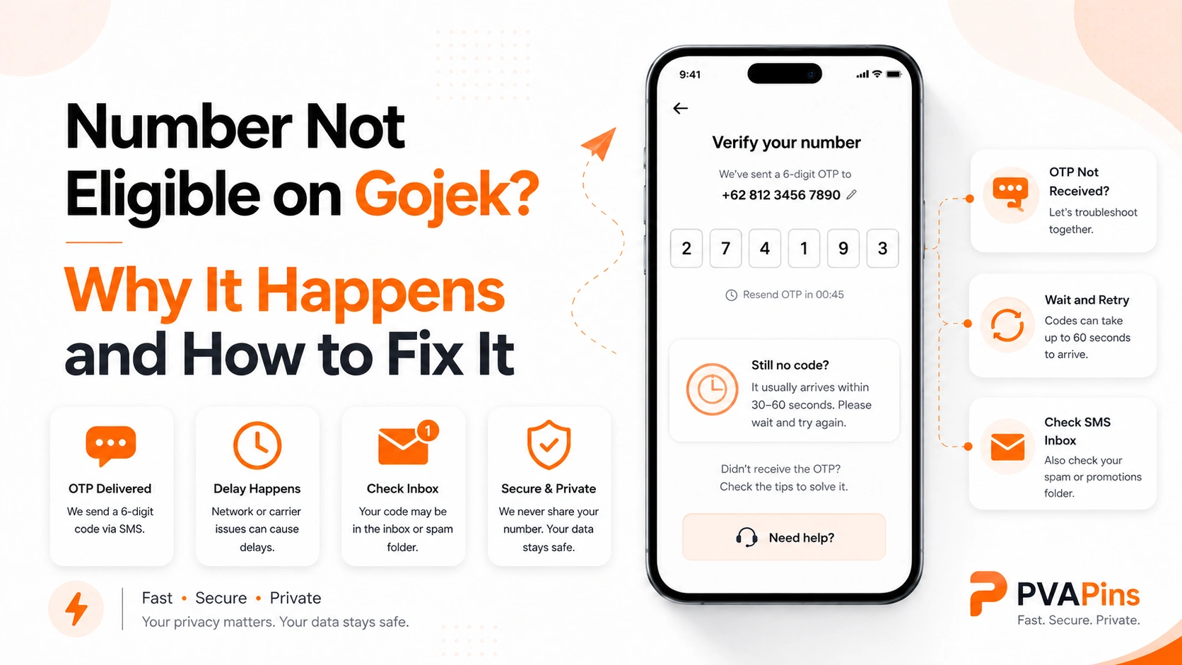 Blog image explaining number not eligible on Gojek and SMS verification fixes