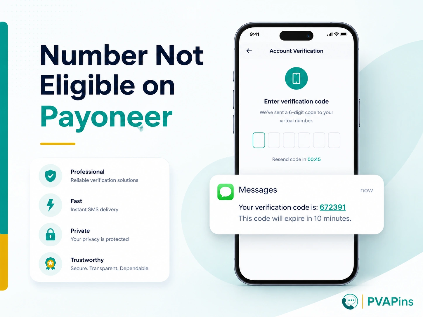 Fix Number Not Eligible on Payoneer with secure SMS verification