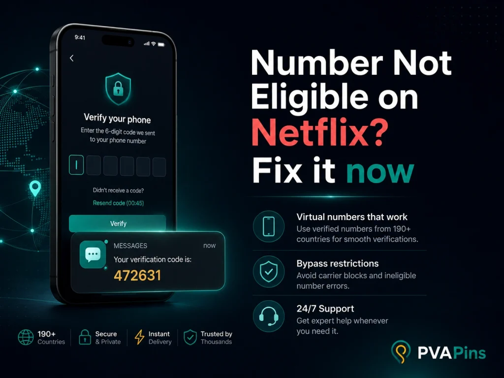 Netflix phone verification issue with virtual number login and secure SMS code bubble