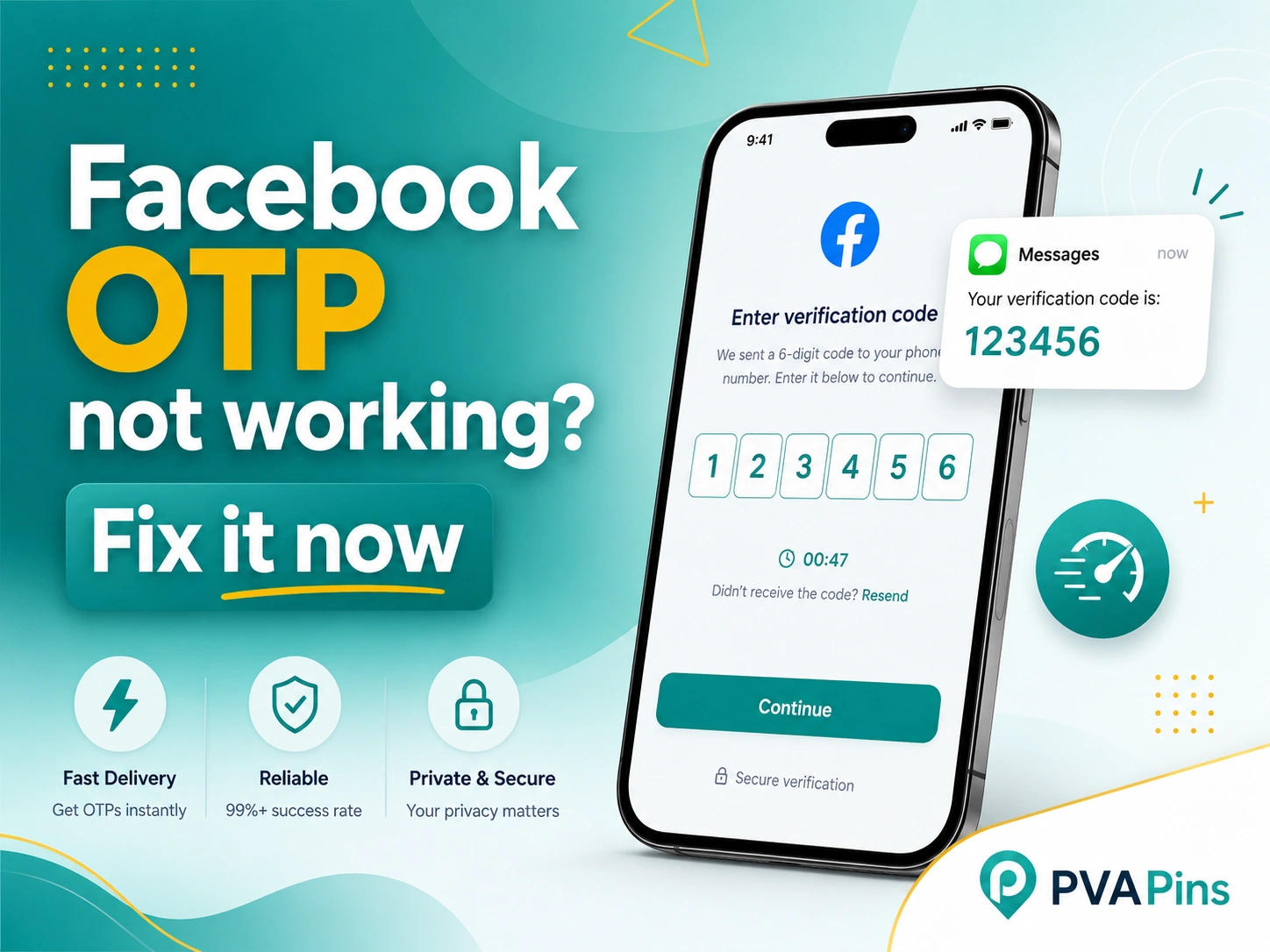 Facebook OTP not working on smartphone SMS verification screen