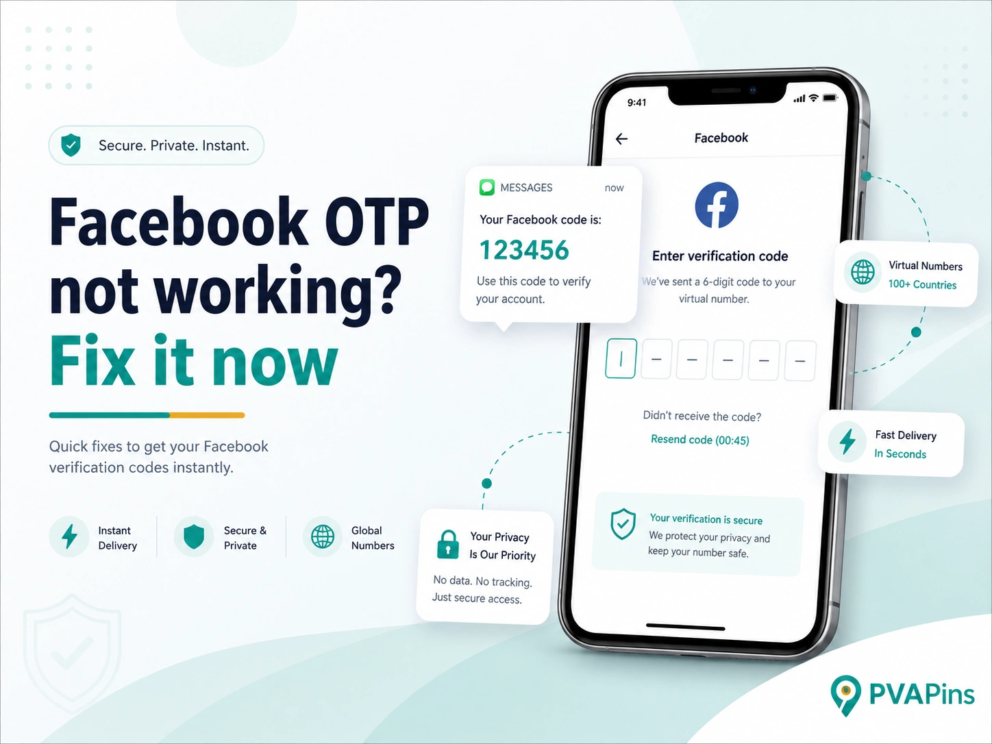 User troubleshooting delayed Facebook verification code on mobile phone