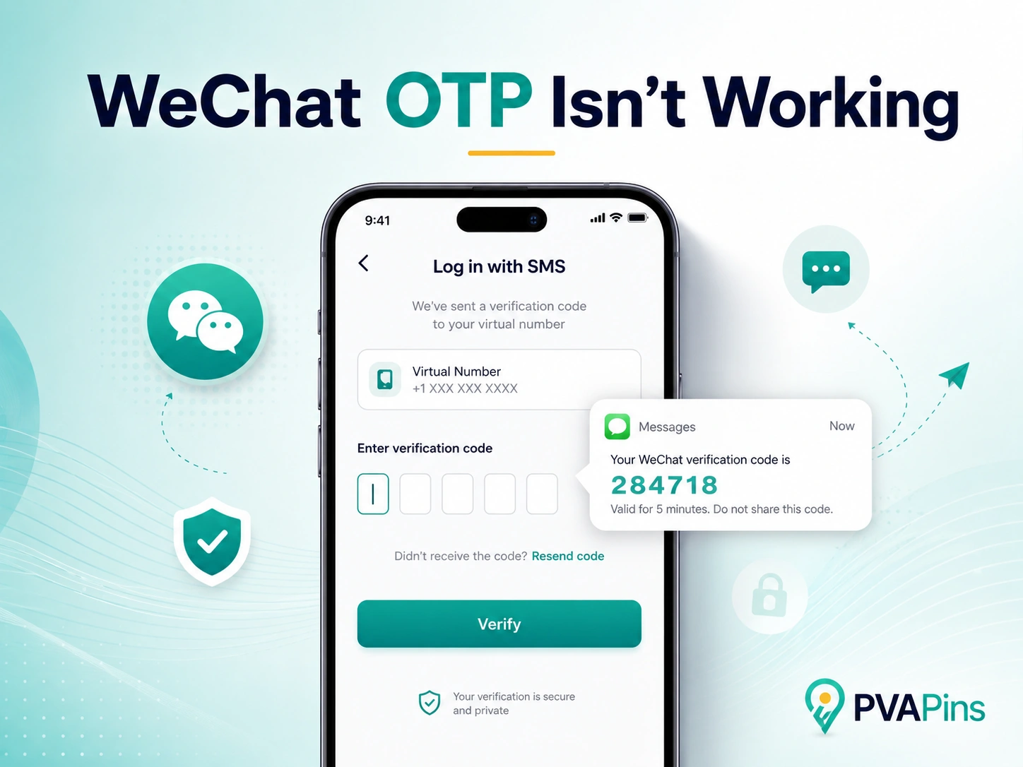 WeChat login screen showing missing OTP code and SMS verification issue fixes