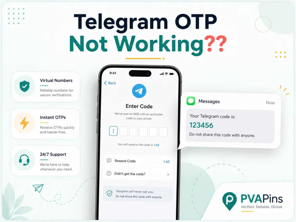 Telegram OTP login issue showing delayed SMS code and secure verification help