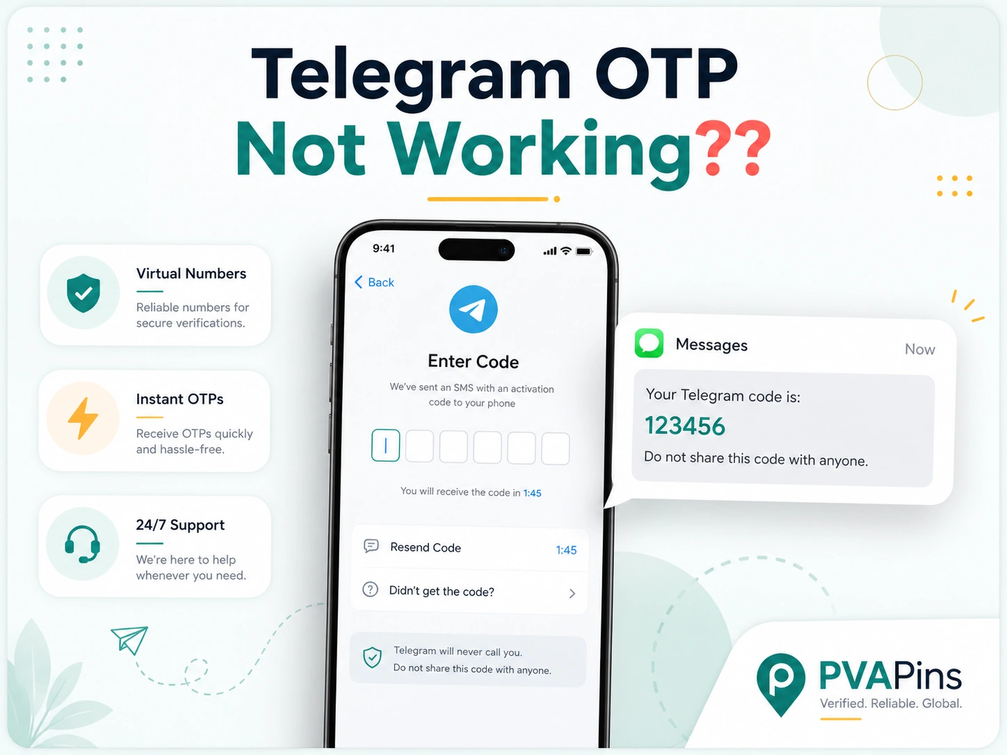 Telegram OTP login issue showing delayed SMS code and secure verification help