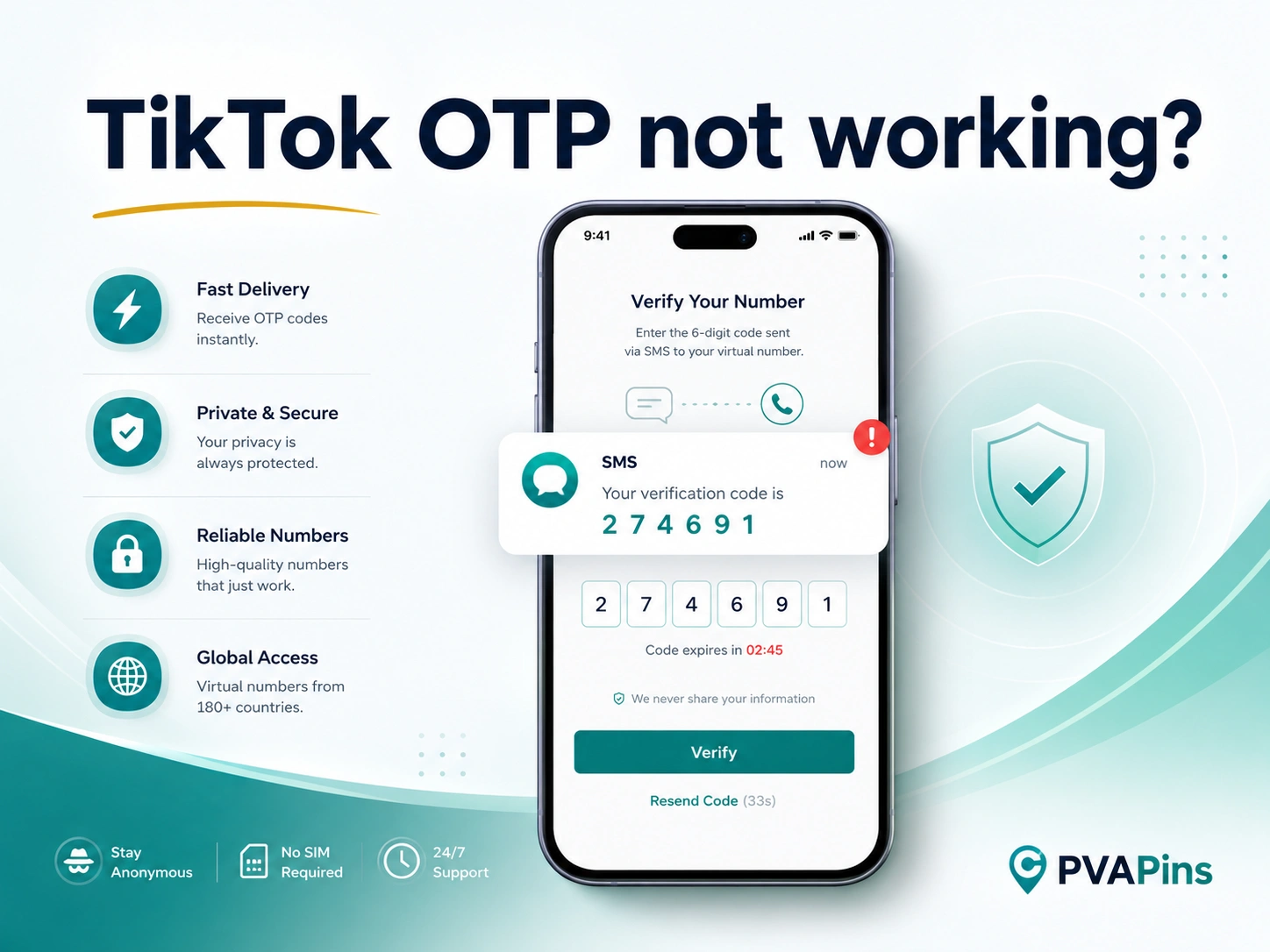TikTok OTP not working