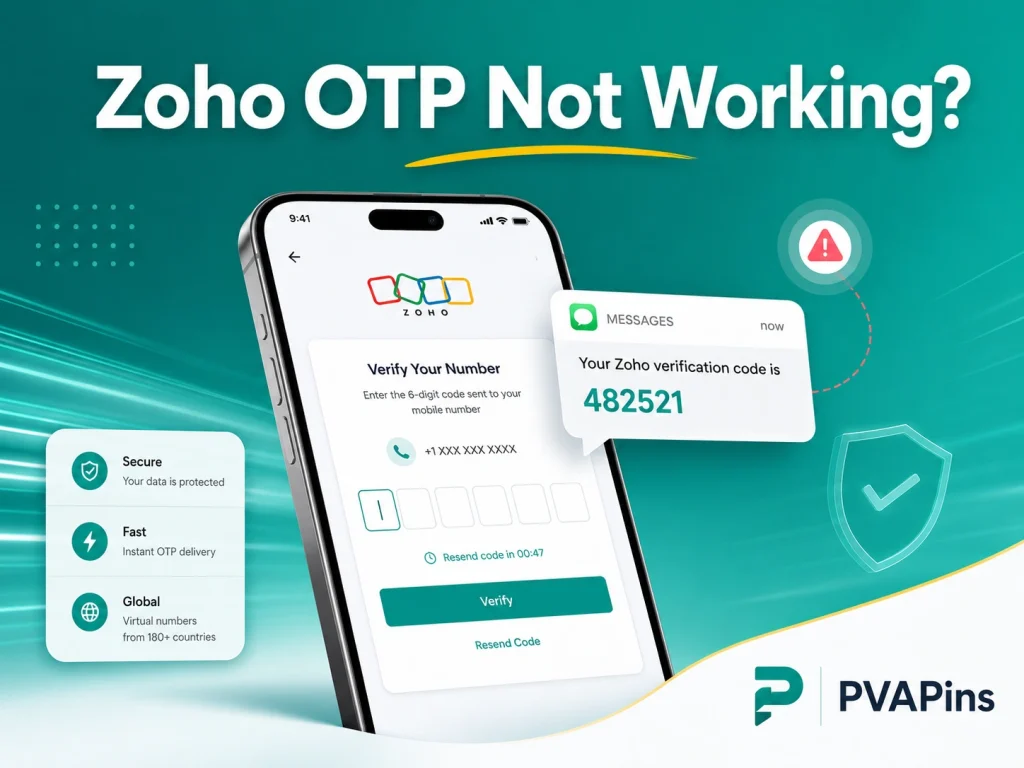User troubleshooting Zoho OTP not received issue during secure account login