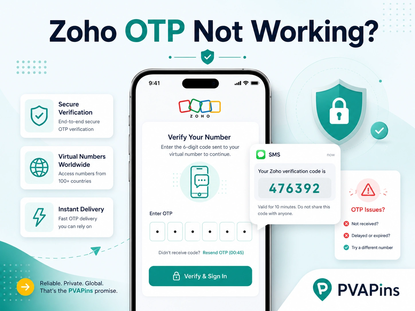 Zoho OTP Not Working