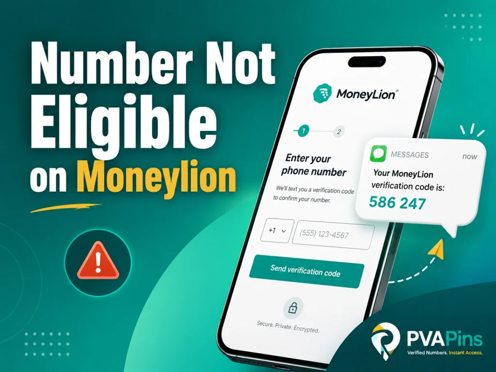 Clean tech-style MoneyLion verification issue graphic with SMS code notification on phone screen