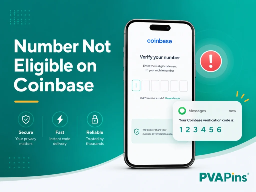 Coinbase number not eligible error illustrated on a secure mobile verification screen