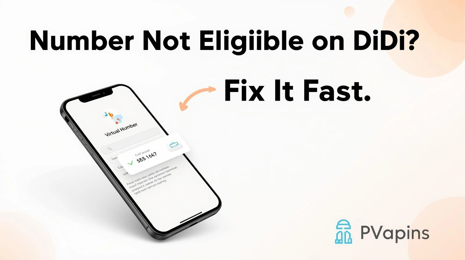 DiDi app showing “number not eligible” phone verification error on a smartphone