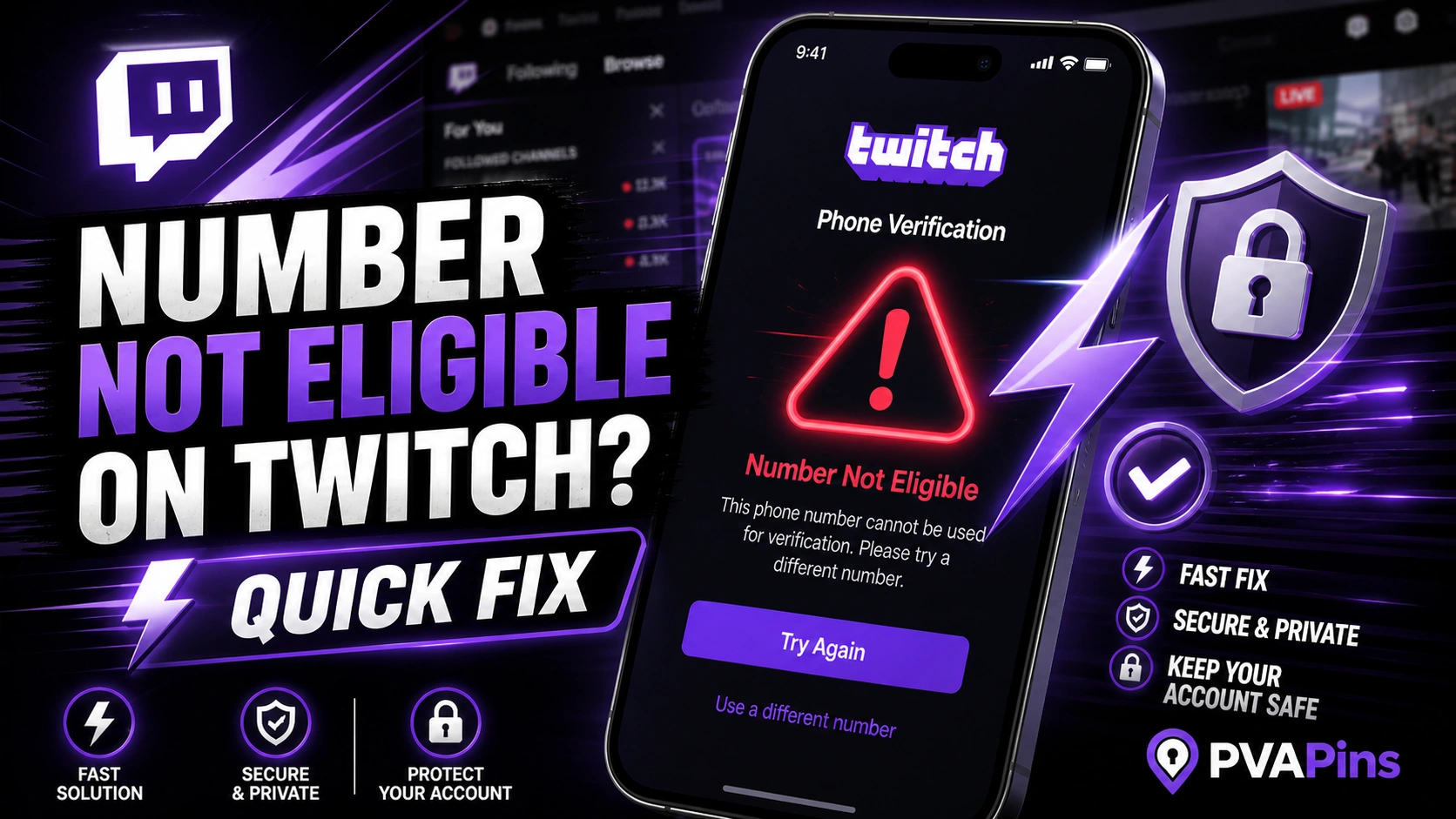 Guide explaining how to resolve Twitch phone number eligibility problems and verify your account.