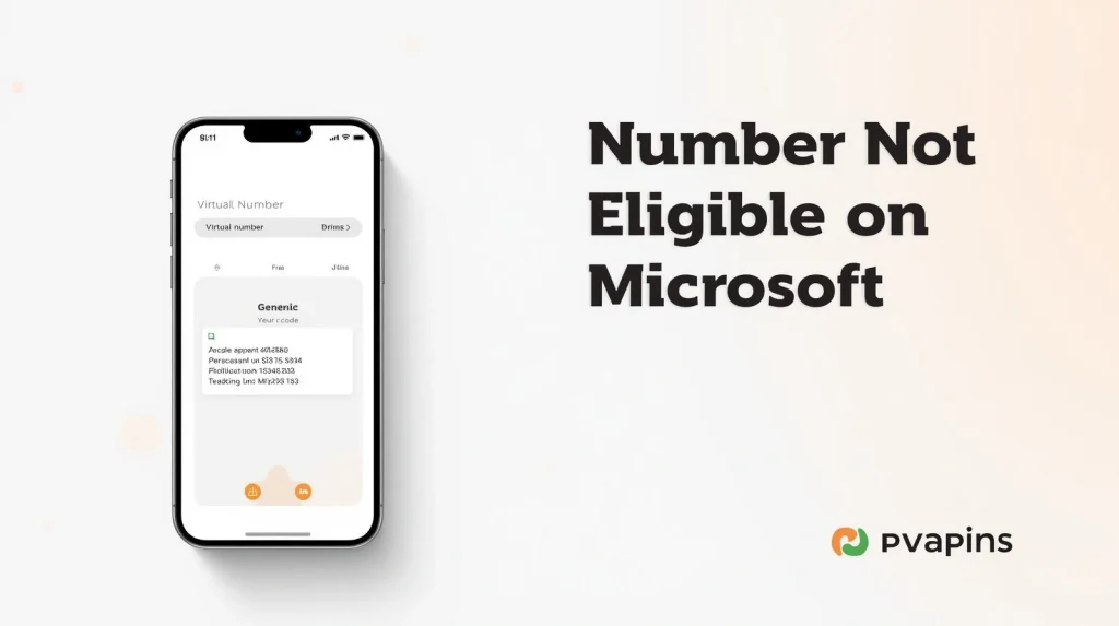 Microsoft verification screen showing a phone number not eligible error message.