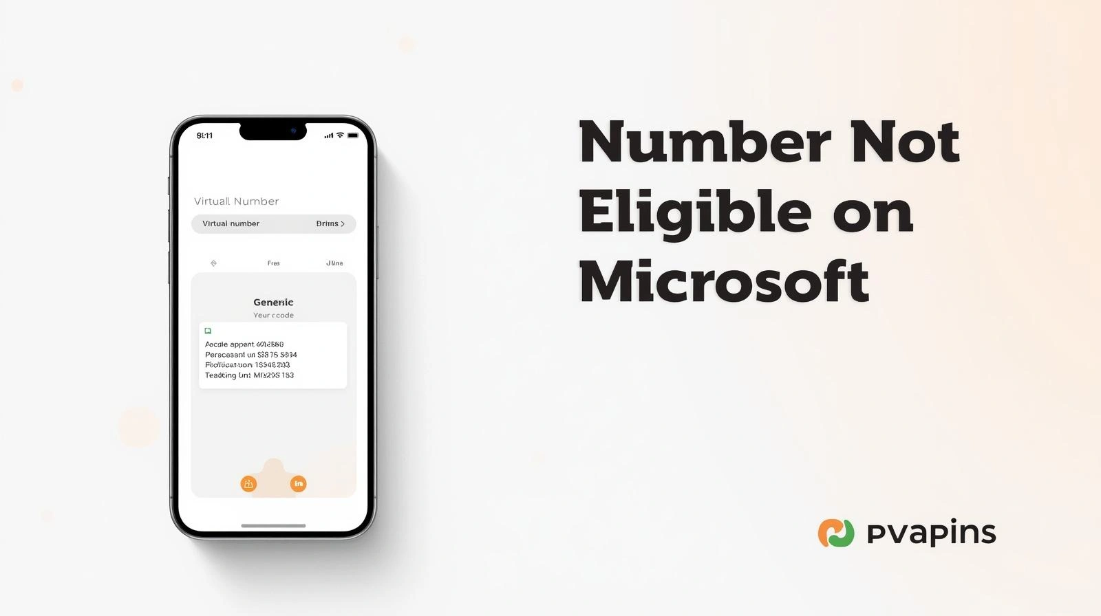 Microsoft verification screen showing a phone number not eligible error message.