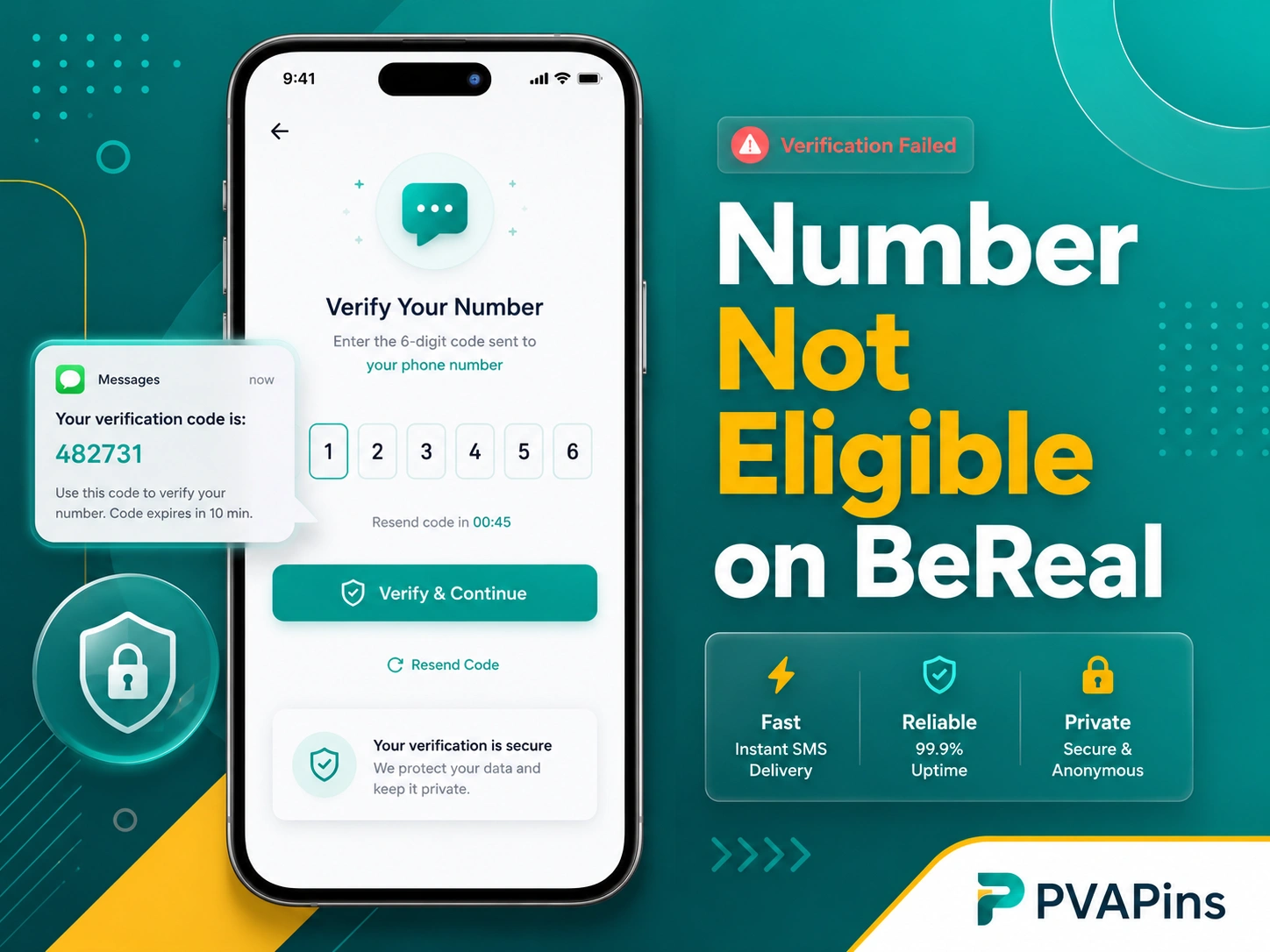Modern tech banner explaining how to fix number not eligible on BeReal