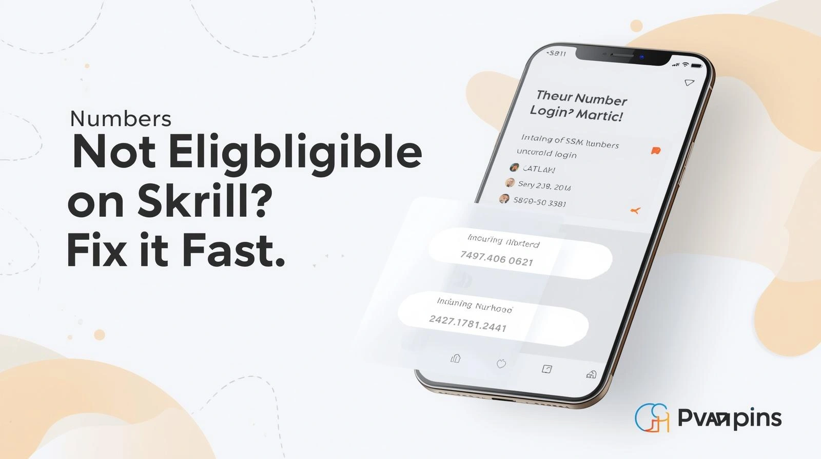 Online SMS inbox concept for fixing Skrill verification issues