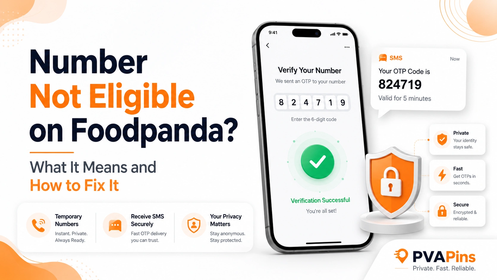 PVAPins blog image about fixing Foodpanda OTP and phone number eligibility issues