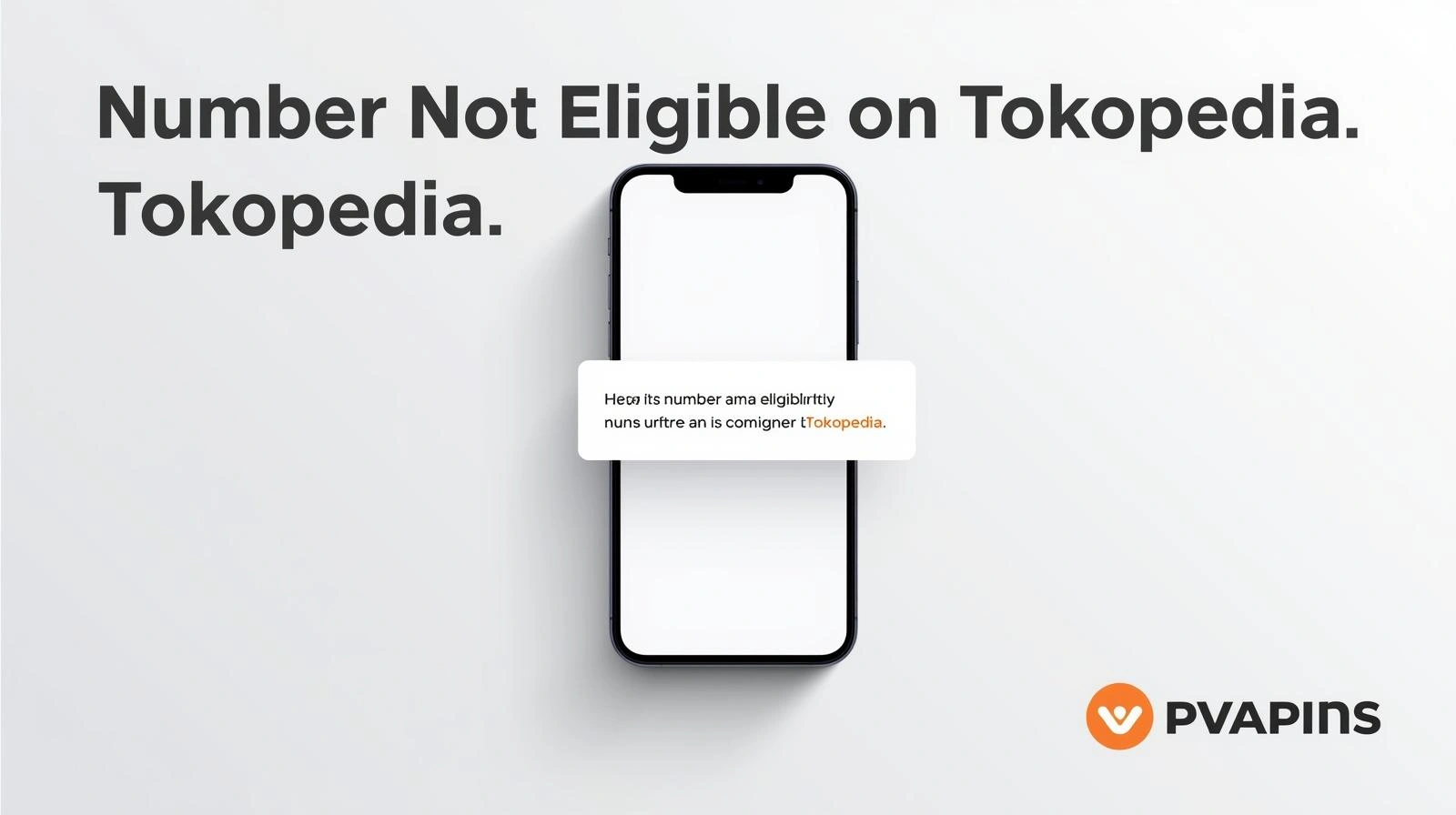 Phone screen showing Tokopedia number not eligible error