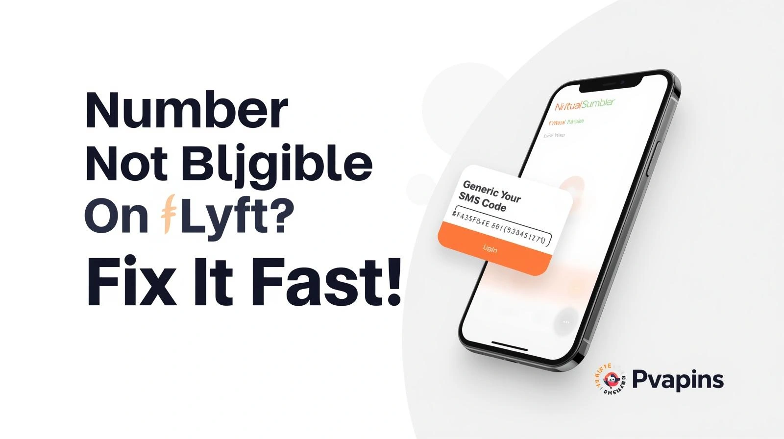 Smartphone displaying the Lyft app with a “Number Not Eligible” error message during phone number verification.