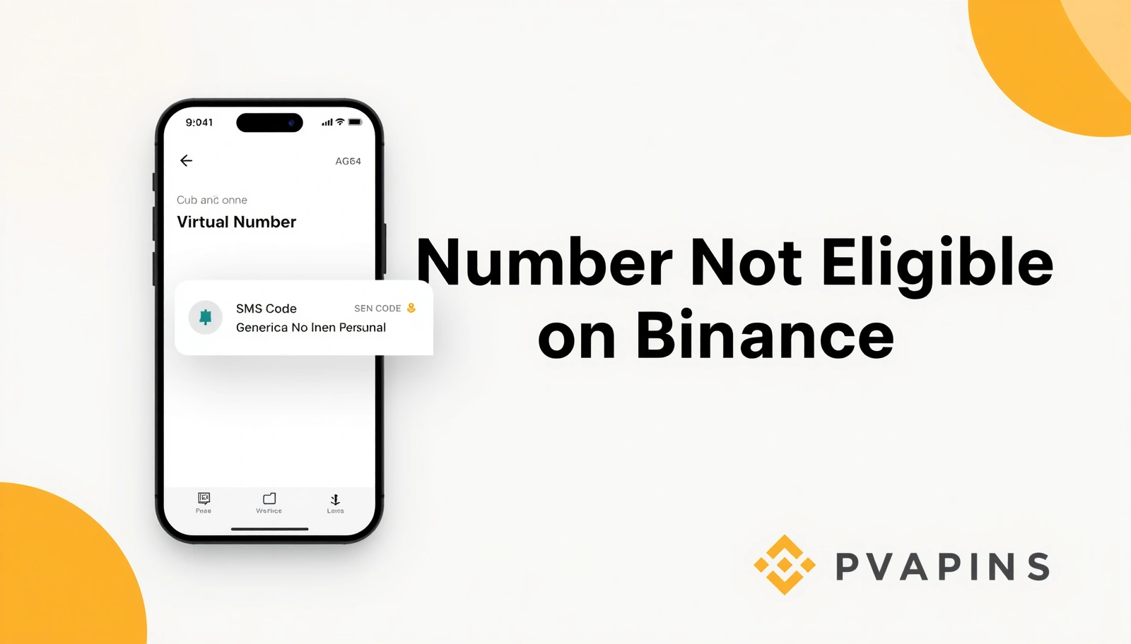 Step-by-step illustration showing how a virtual phone number receives an SMS verification code for Binance account signup.