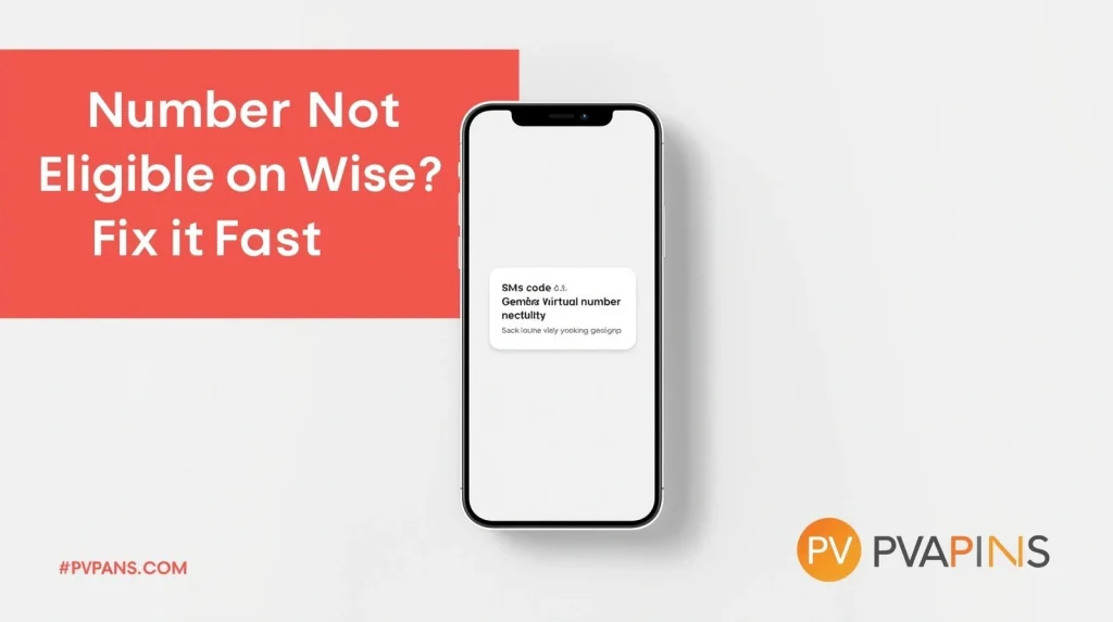 Step-by-step illustration showing how to fix the “Number Not Eligible” problem on Wise and complete account verification.