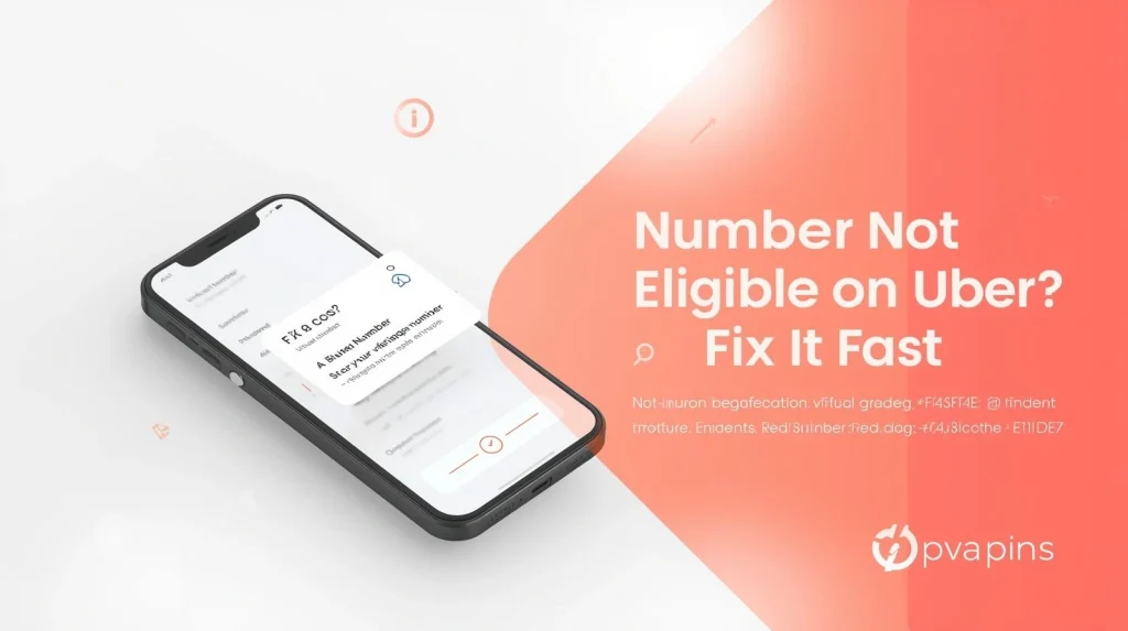 Uber app showing a “Number Not Eligible” error during phone verification on a smartphone screen.