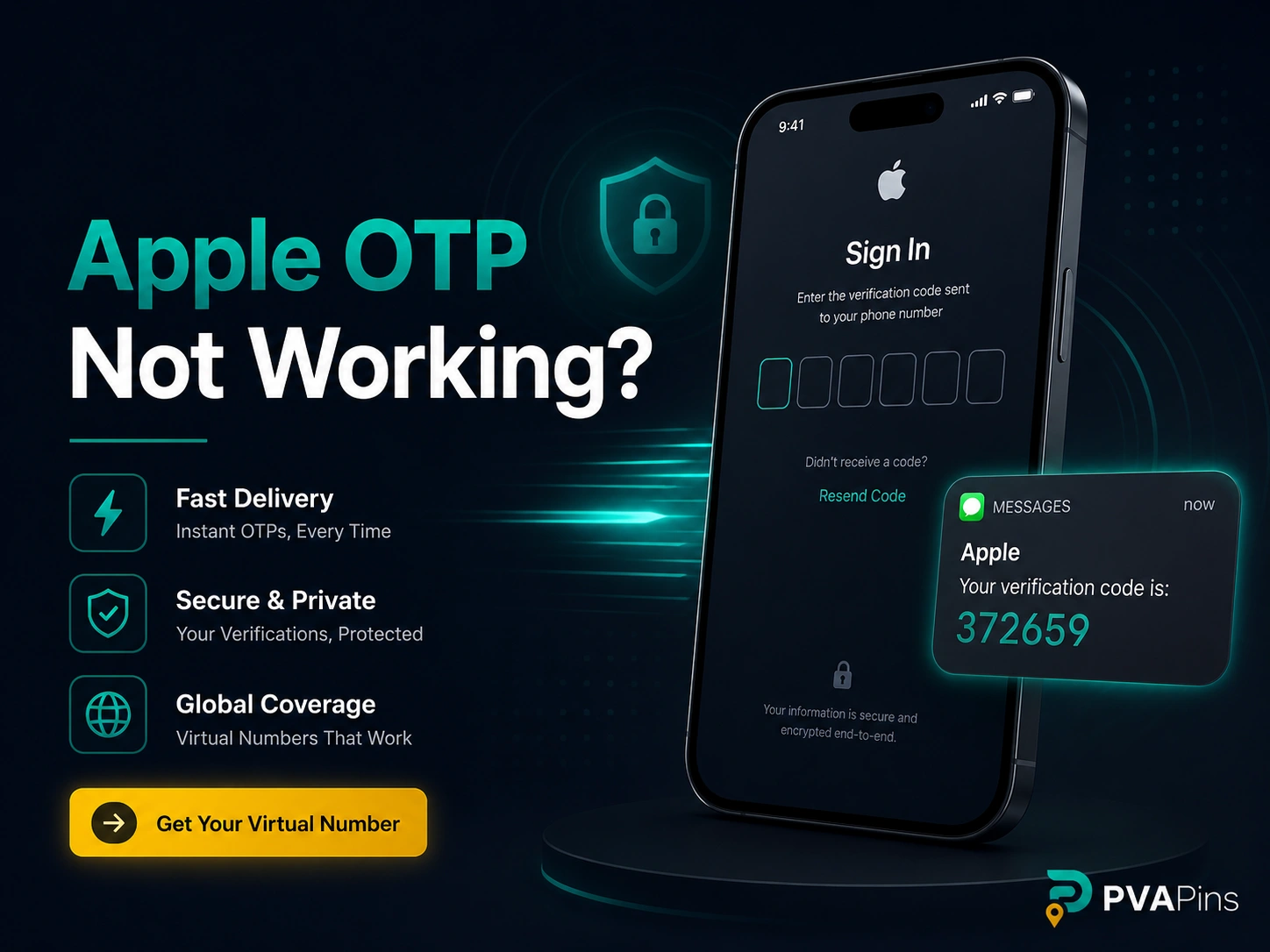 User fixing Apple SMS verification issue with secure OTP code on mobile screen