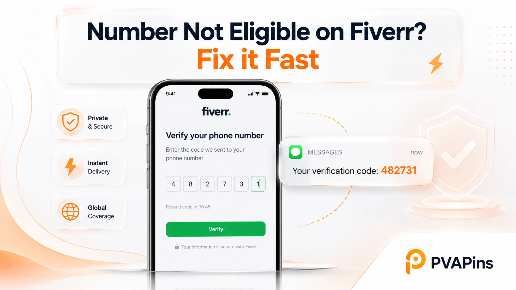 User trying to fix Fiverr number not eligible issue during account verification