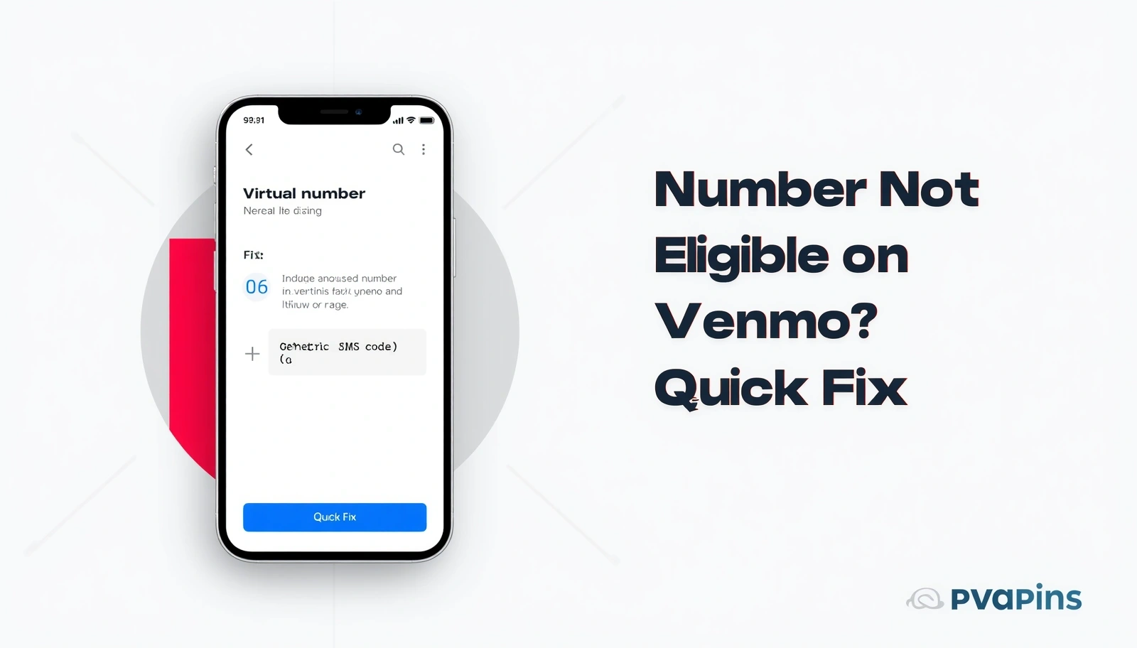Venmo verification process illustration highlighting failed SMS code delivery and phone number rejection warning.