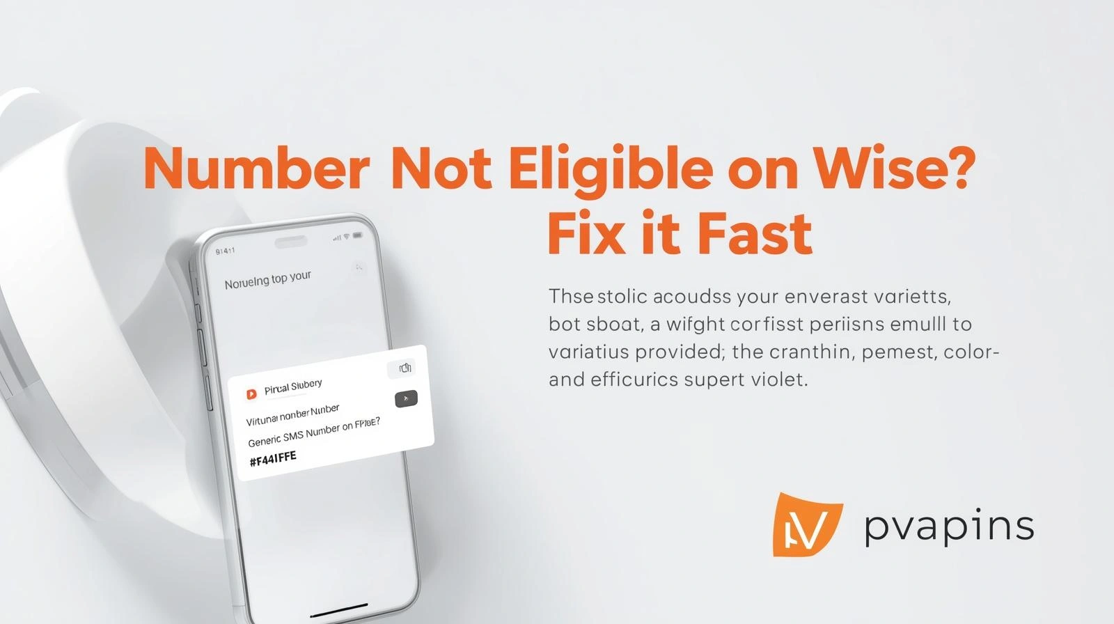 Wise app verification screen displaying the “Number Not Eligible” error message on a smartphone.