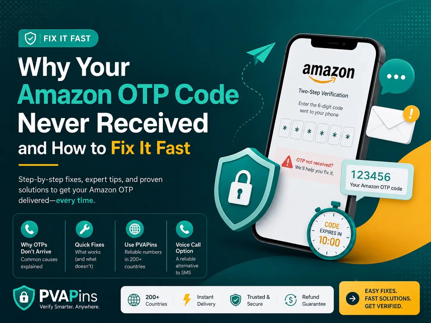 Amazon OTP code never received