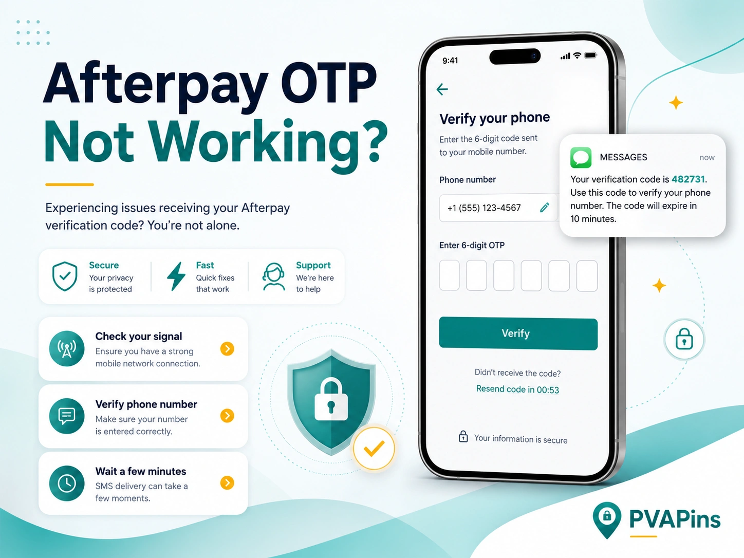 Afterpay OTP Not Working