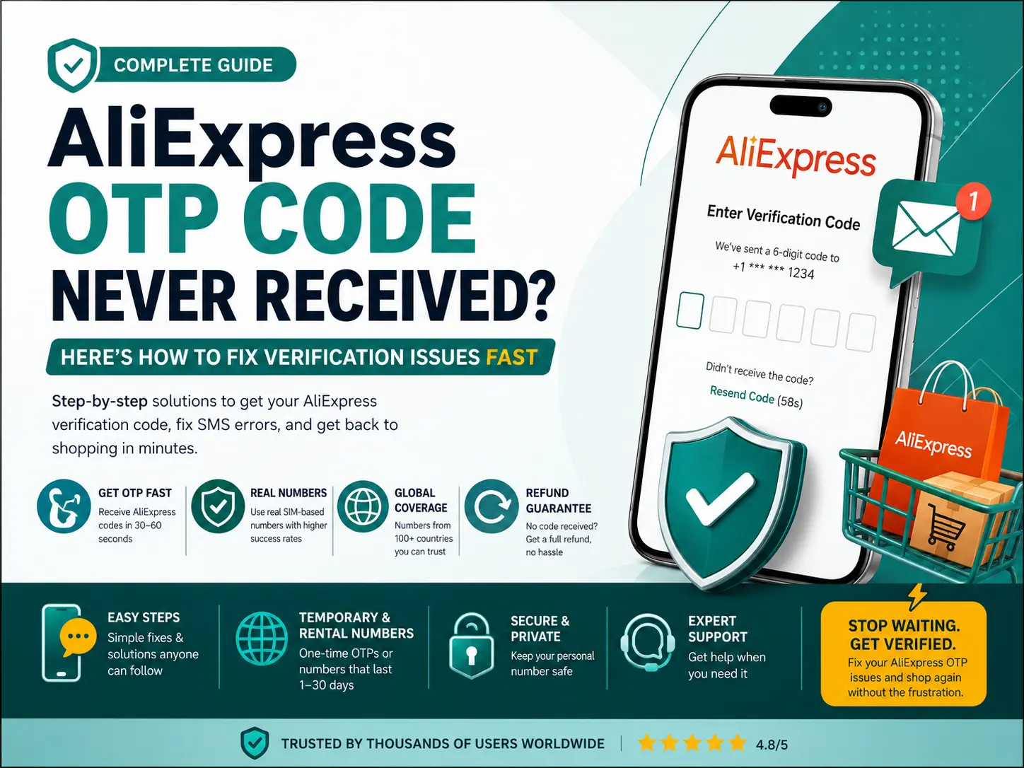 AliExpress OTP code never received
