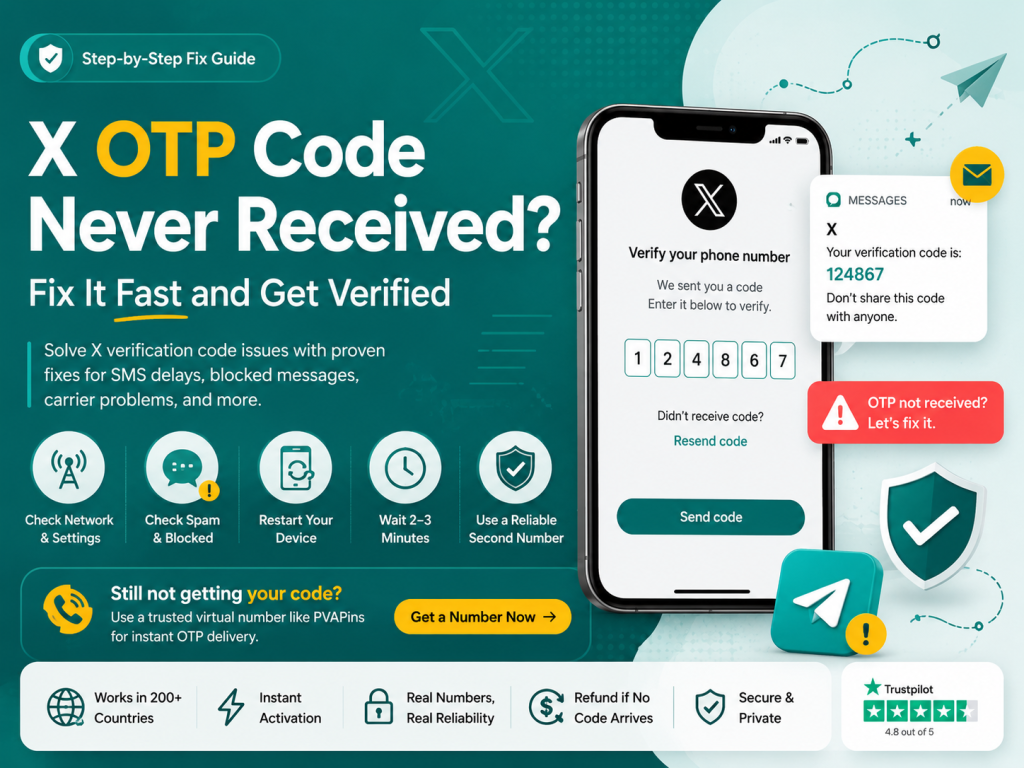 X OTP code never received