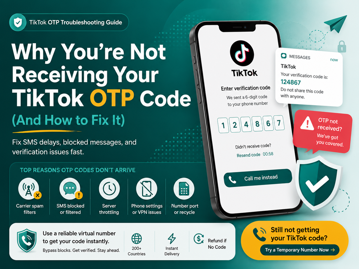 TikTok OTP Code Never Received