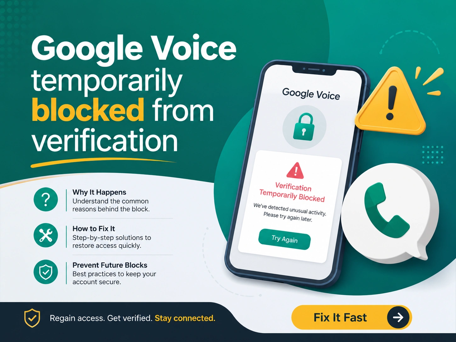 Google Voice temporary blocked from verification