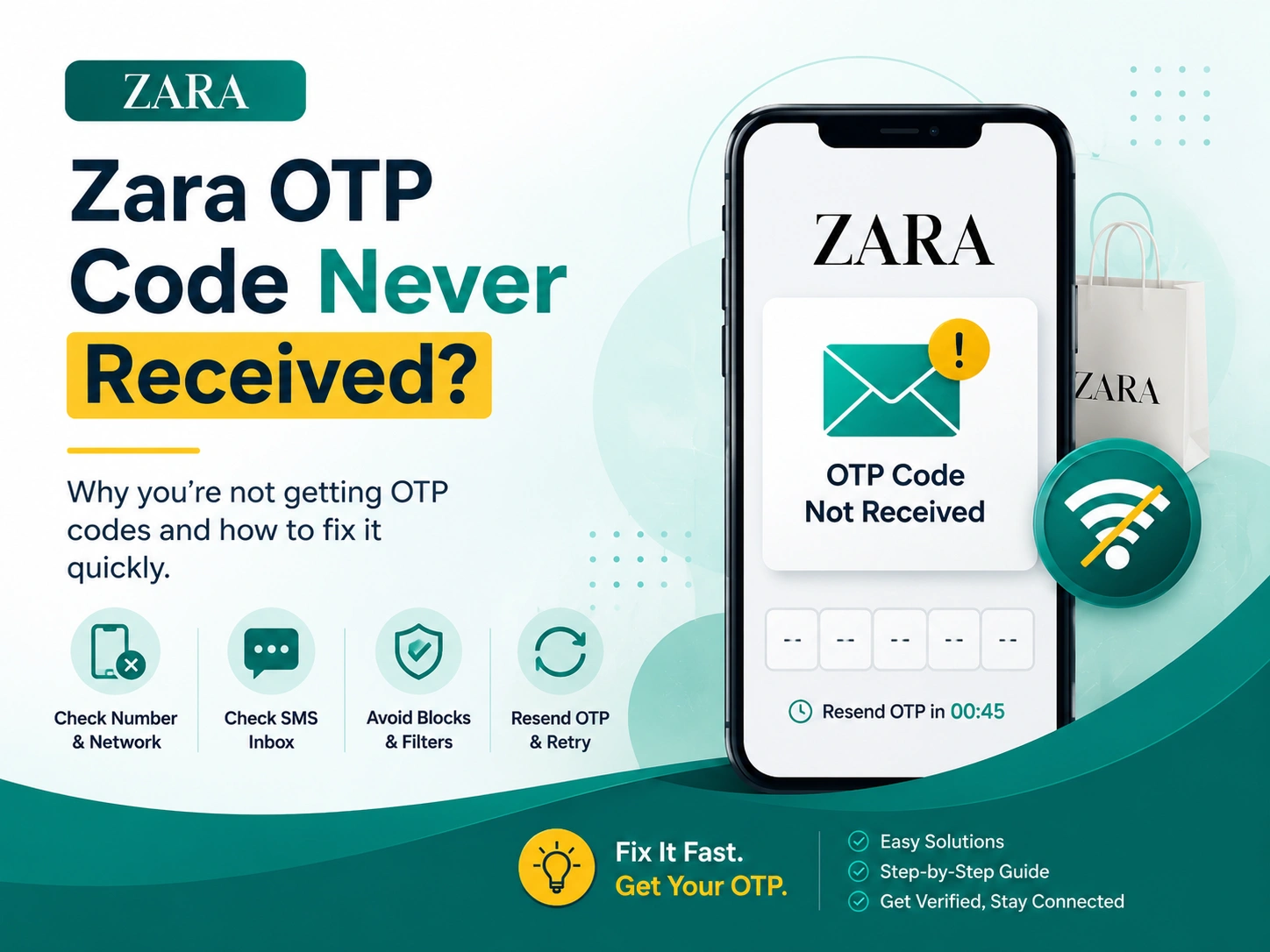 Zara OTP code never received
