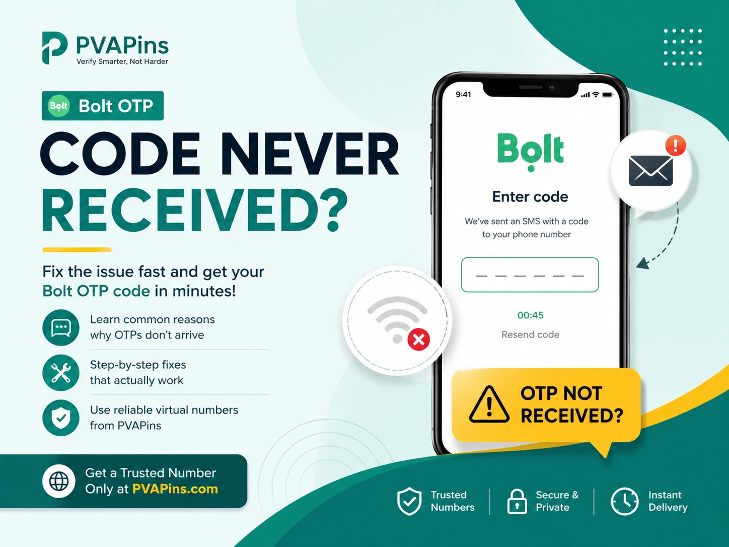 Bolt OTP Code Never Received