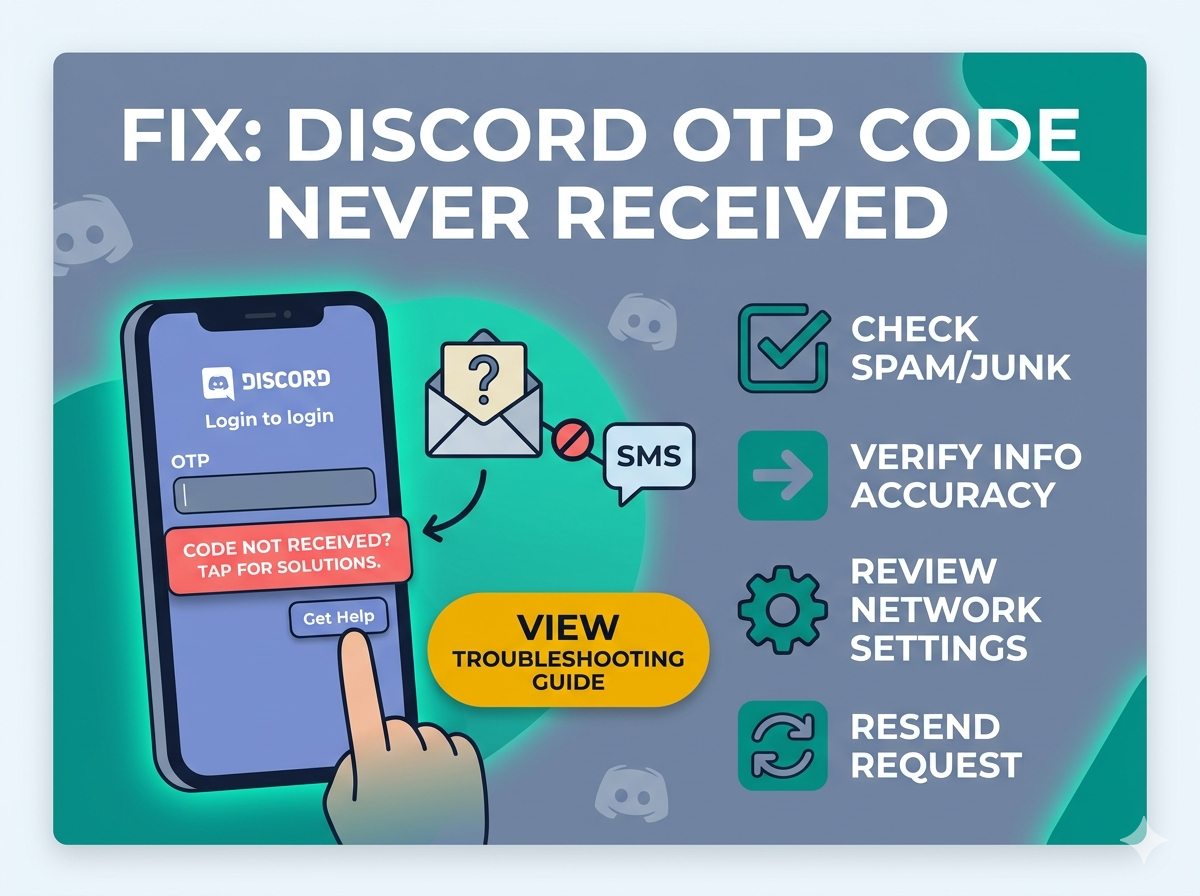 Discord OTP code never received