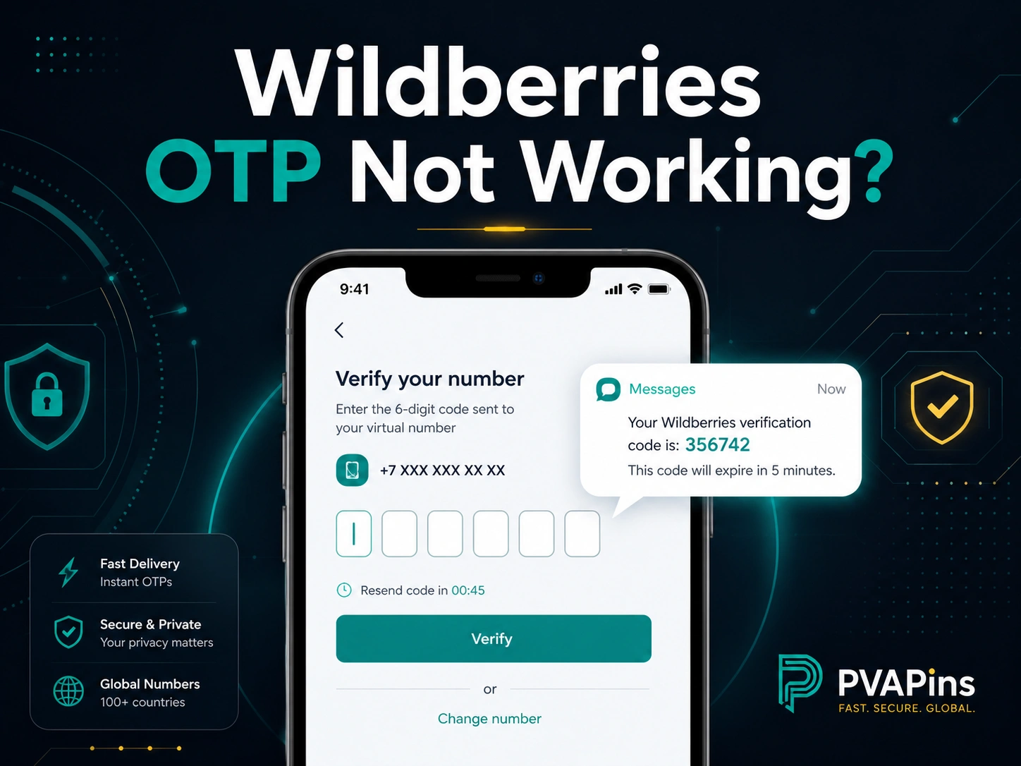 User receiving a Wildberries verification code on a mobile phone for account login.
