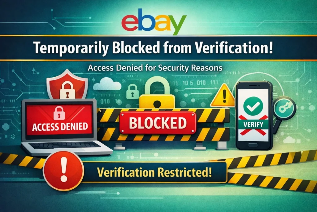 eBay temporarily blocked from verification